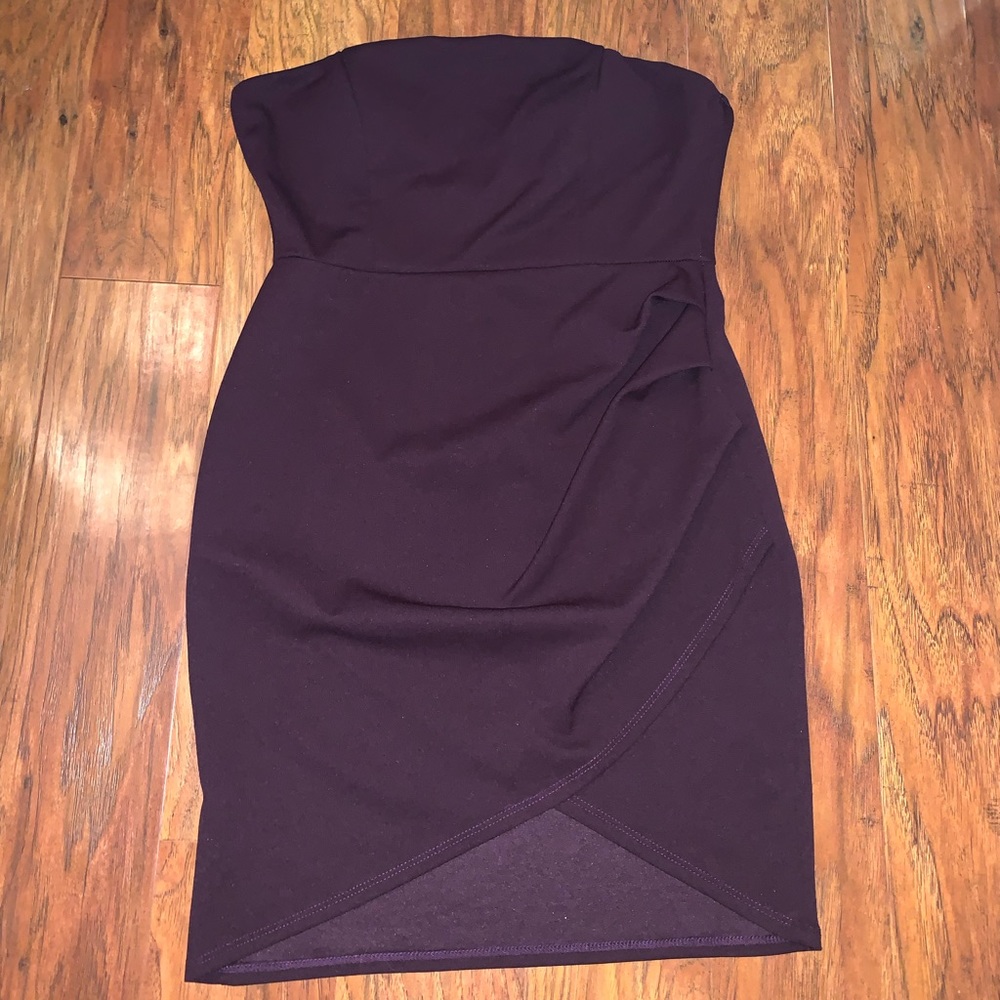 Charlotte Russe Dark Purple Strapless Bodycon Dress